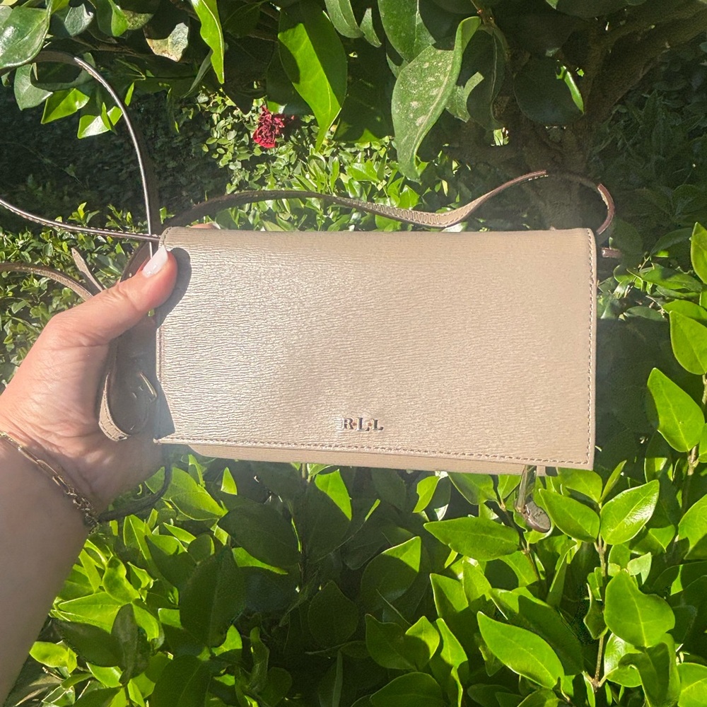 Ralph Lauren Taupe Crossbody Bag / Wallet